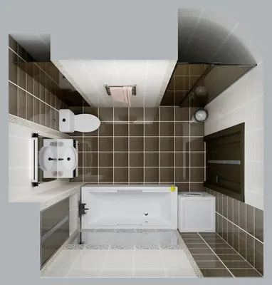Фото ванной комнаты с использованием металлических аксессуаров