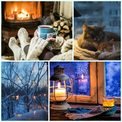 Фото уютного зимнего вечера в формате JPG в 4K разрешении для скачивания