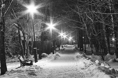 Улицы в зимнюю ночь: Загадочные пейзажи