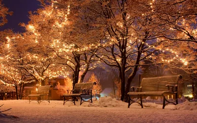 Зимние улицы: Фото мерцающих фонарей и зимнего пейзажа