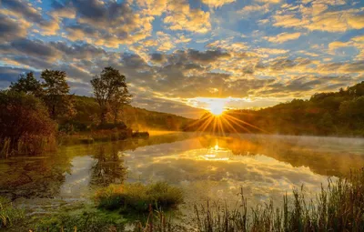 Утро рассвет: фото с великолепным пейзажем (JPG/PNG/WebP)