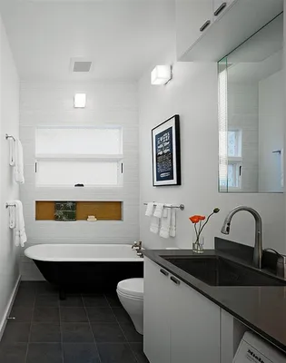 Узкая длинная ванная комната: стильные идеи для небольшого пространства