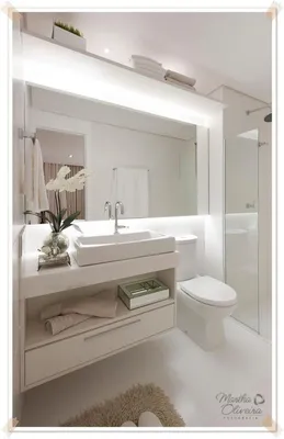 Фото узкой длинной ванной комнаты с полезной информацией о дизайне