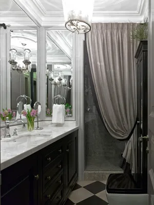 Фото ванной комнаты с узким дизайном