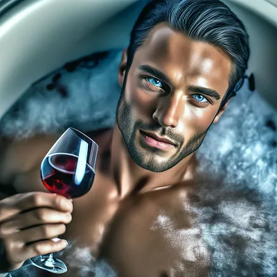 Ванная комната: фотография с бокалом вина для вдохновения