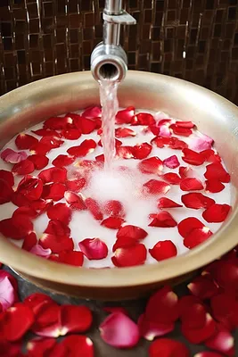 Фото ванны с лепестками роз: доступно в нескольких форматах