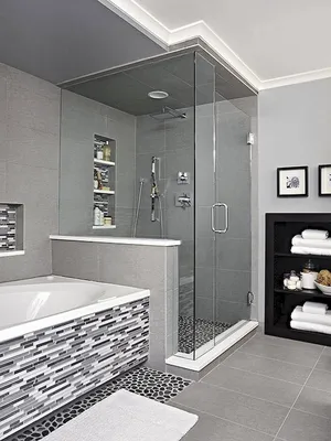 Full HD фото ванна и душ в одной комнате