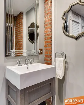 Красивые фотографии ванной комнаты из кирпича