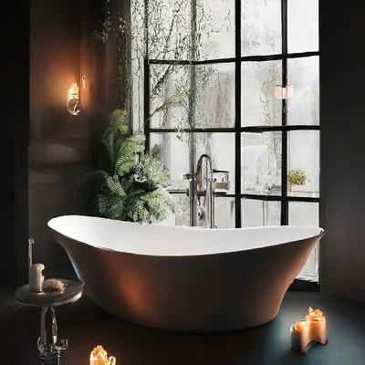 Красивые фотографии Ванны с пеной и свечами для ванной комнаты