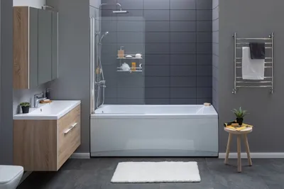 Фото ванной комнаты со стеклянной шторкой в формате JPG для скачивания