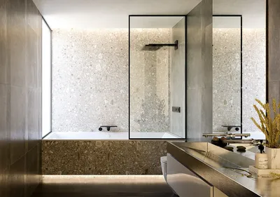 Фото ванной комнаты со стеклянной шторкой в формате PNG для скачивания