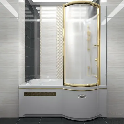 Фото ванной комнаты со стеклянной шторкой в Full HD качестве для скачивания