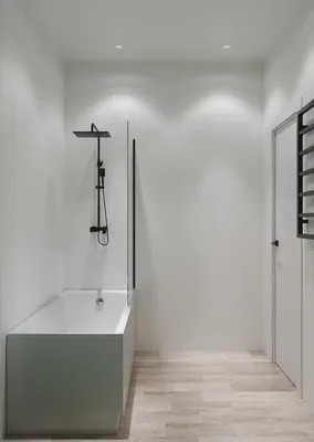 Фото ванной комнаты со стеклянной шторкой - скачать в 4K разрешении