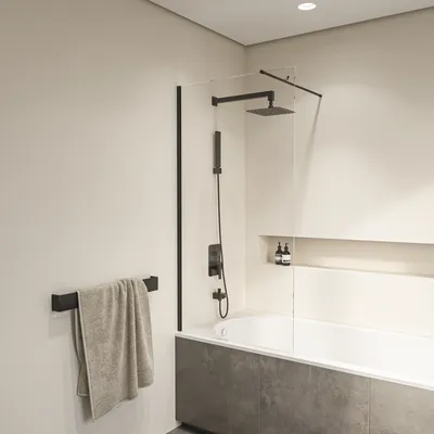 Уникальный дизайн ванны с шторкой из стекла