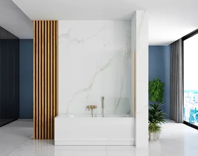 Ванна со стеклянной шторкой: элегантность и функциональность