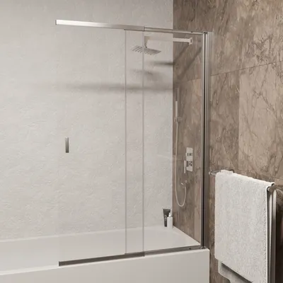 Ванна с прозрачной шторкой из стекла: стиль и комфорт