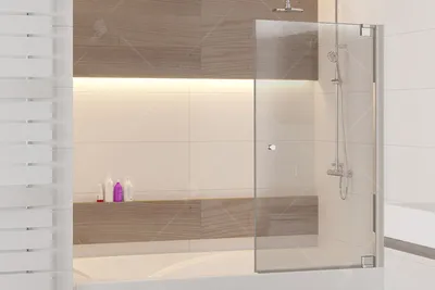 Изображения ванной с шторкой из стекла