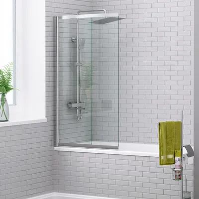 Фото ванной комнаты со стеклянной шторкой в HD качестве