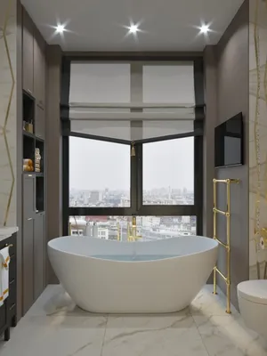 Релакс в ванной: ванна у окна. Фотографии в интерьере!