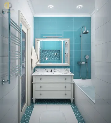 HD фото ванной комнаты в бирюзовых тонах