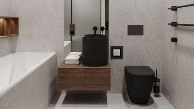 Фото ванной комнаты в черно-белых тонах: скачать JPG, PNG, WebP