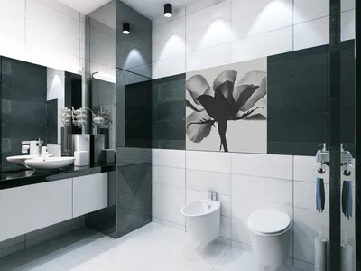 Фото ванной комнаты в черно-белых тонах: вдохновляющие идеи для интерьера