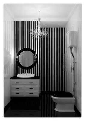 Ванная комната в черно-белых тонах: элегантность и чистота