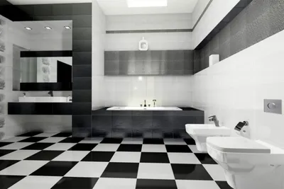 Ванная комната в черно-белых цветах: стиль и утонченность
