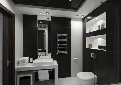 Черно-белая ванная комната: простота и элегантность