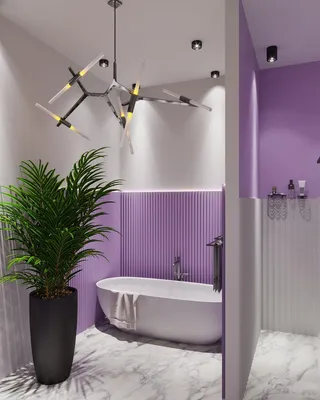 Фотография ванны в фиолетовом цвете: вдохновение для оформления ванной комнаты в необычном стиле