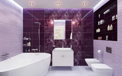 Фото ванной в фиолетовом цвете. Скачать бесплатно в форматах JPG, PNG, WebP