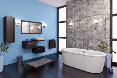 Фото ванной в голубом цвете