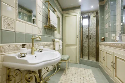 Фотография ванной комнаты в голубом цвете в формате 4K