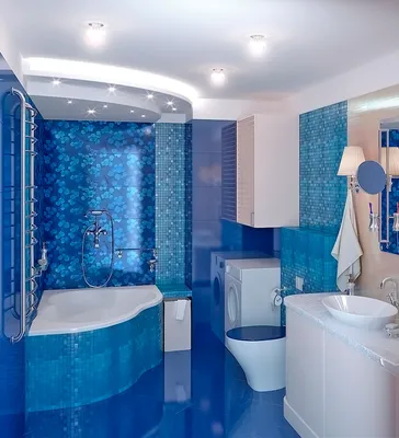 Скачать фото ванной комнаты в голубом оттенке бесплатно