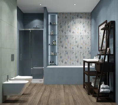 Изображение ванной в голубом оттенке в формате JPG