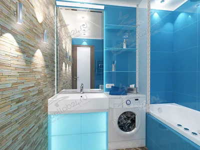 Фотография ванной в голубых тонах для использования в дизайне