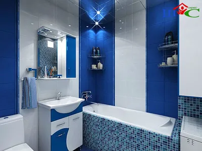 Картинка ванной в голубых тонах с возможностью скачать бесплатно