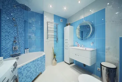 Картинка ванной комнаты в голубых оттенках