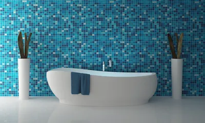 Фото ванны в голубых тонах, которая станет главным акцентом вашего интерьера