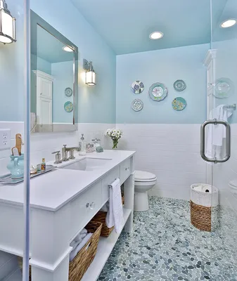 Уникальная ванна в голубых тонах, которая подчеркнет вашу индивидуальность и стиль