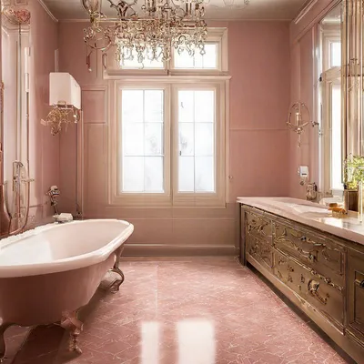 Фото ванна в розовом цвете: скачать изображение в формате JPG