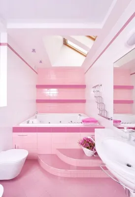 Изображения ванной комнаты в розовом цвете