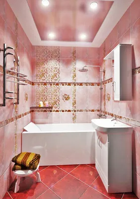 Фото ванной комнаты в розовом цвете - 4K качество