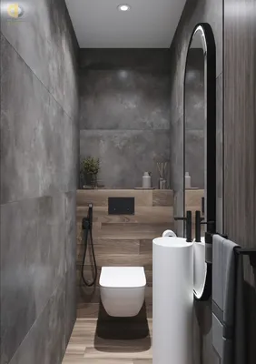 Уникальный дизайн ванны в серых тонах