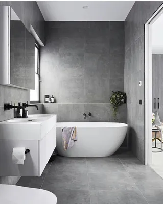 Изображения в серых тонах для ванной комнаты