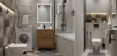 HD фото в серых тонах для ванной комнаты