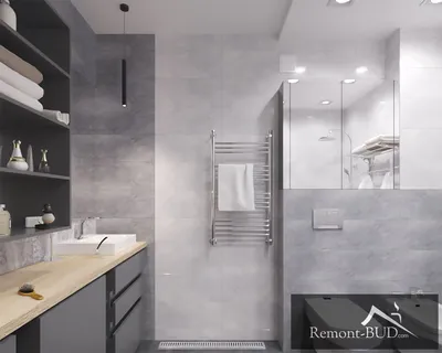 Full HD фото в серых тонах для ванной комнаты