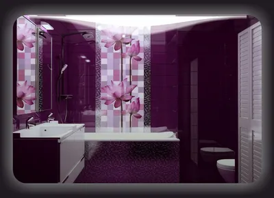 Фото ванной в сиреневом цвете в формате WebP