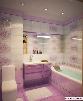 Фото ванной в сиреневом цвете в формате JPG для скачивания