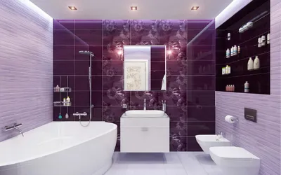 Фото ванной в сиреневом цвете в Full HD качестве